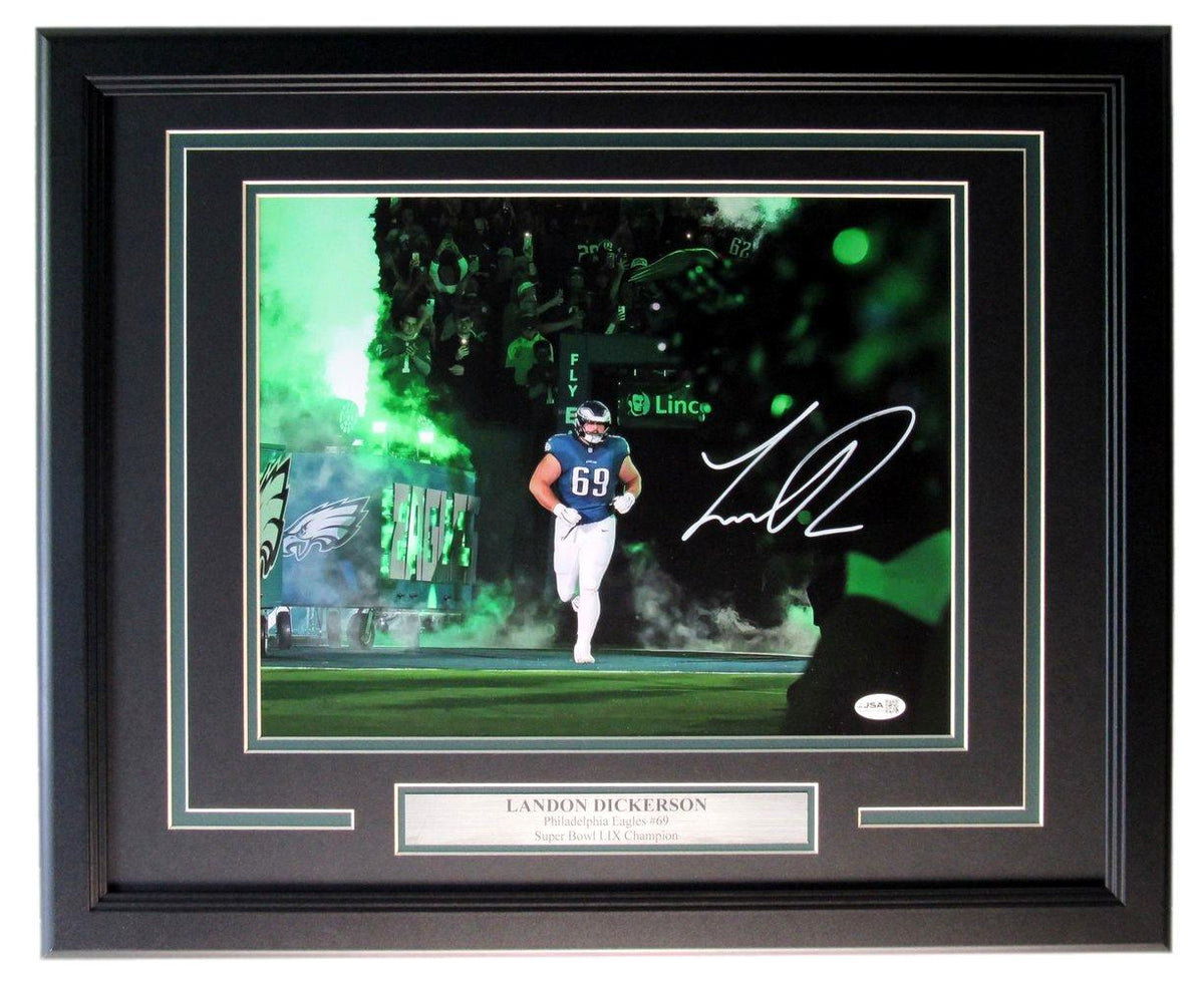 Landon Dickerson Eagles Signed/Autographed 11x14 Photo Eagles Framed JSA 209934