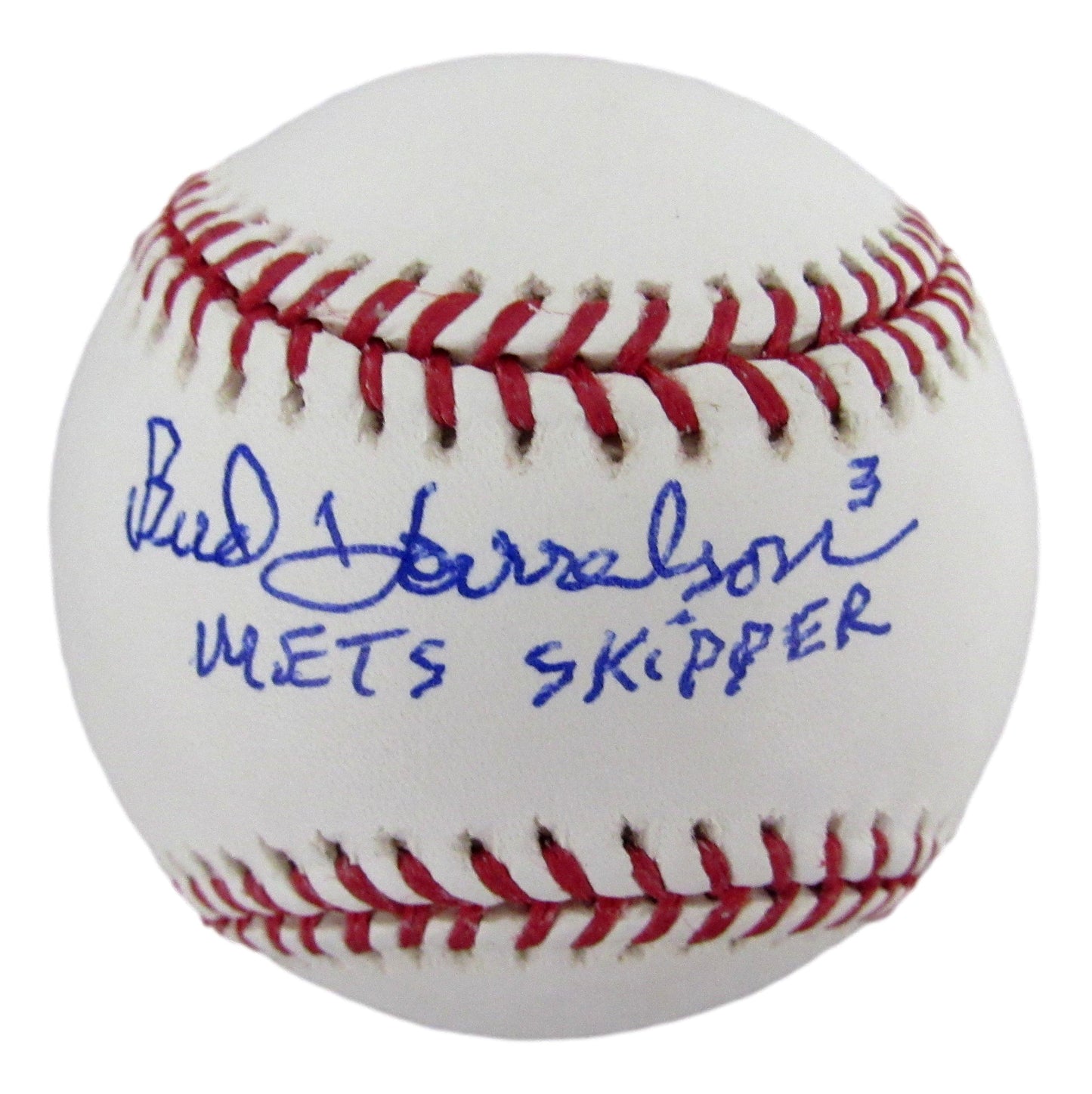 Bud Harrelson Signed/Inscr OML Baseball New York Mets Steiner/MLB Holo   210221