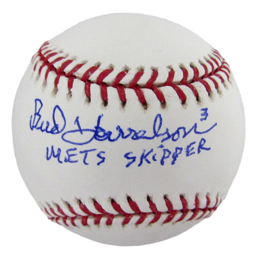 Bud Harrelson Signed/Inscr OML Baseball New York Mets Steiner/MLB Holo   210221