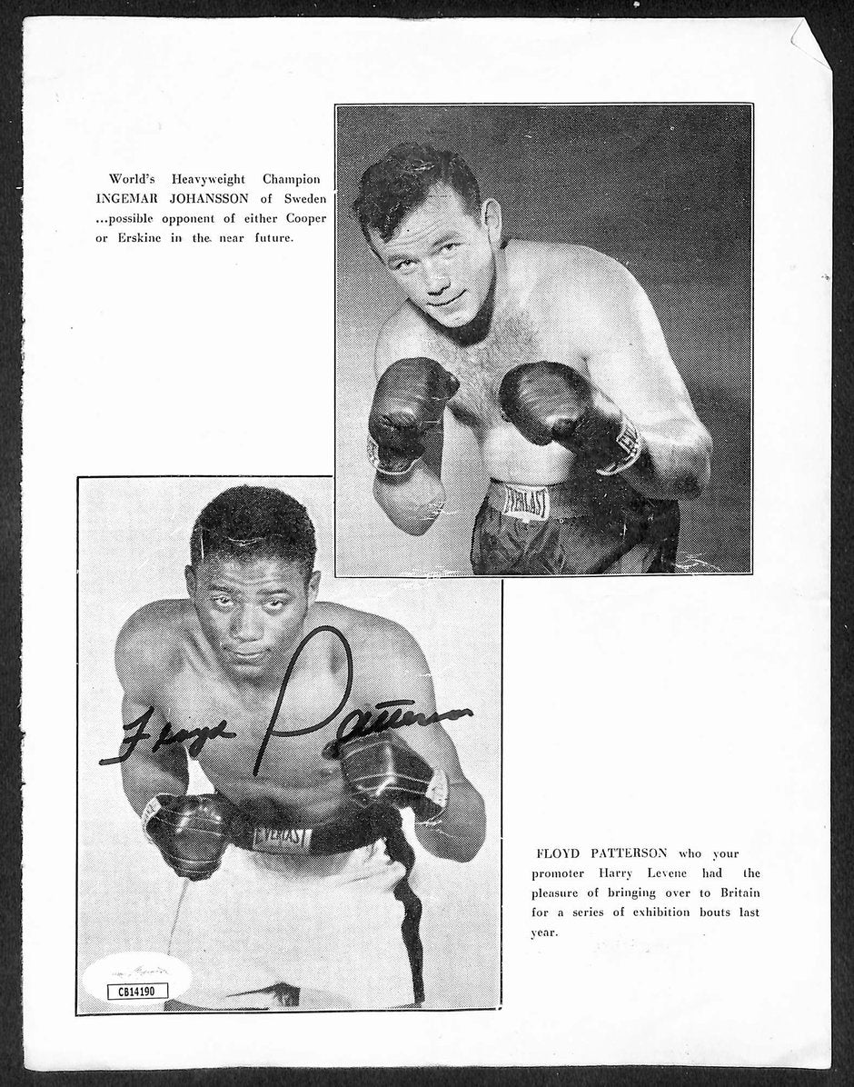 Floyd Patterson Signed/Autographed B&W Magazine Page Boxing JSA 210689