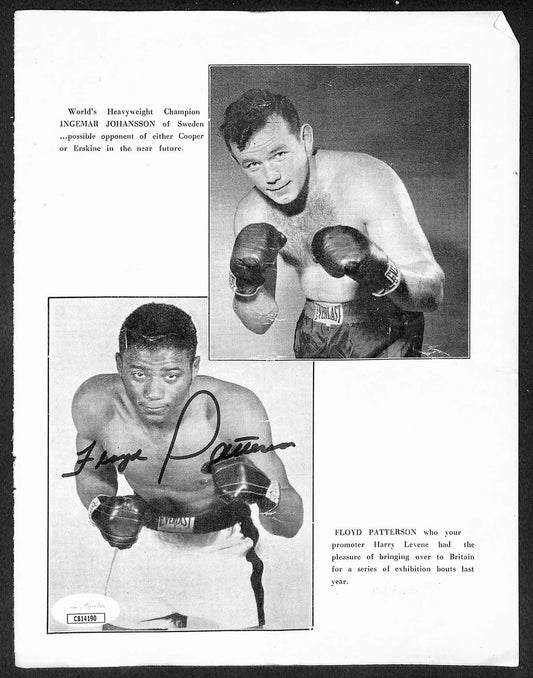 Floyd Patterson Signed/Autographed B&W Magazine Page Boxing JSA 210689
