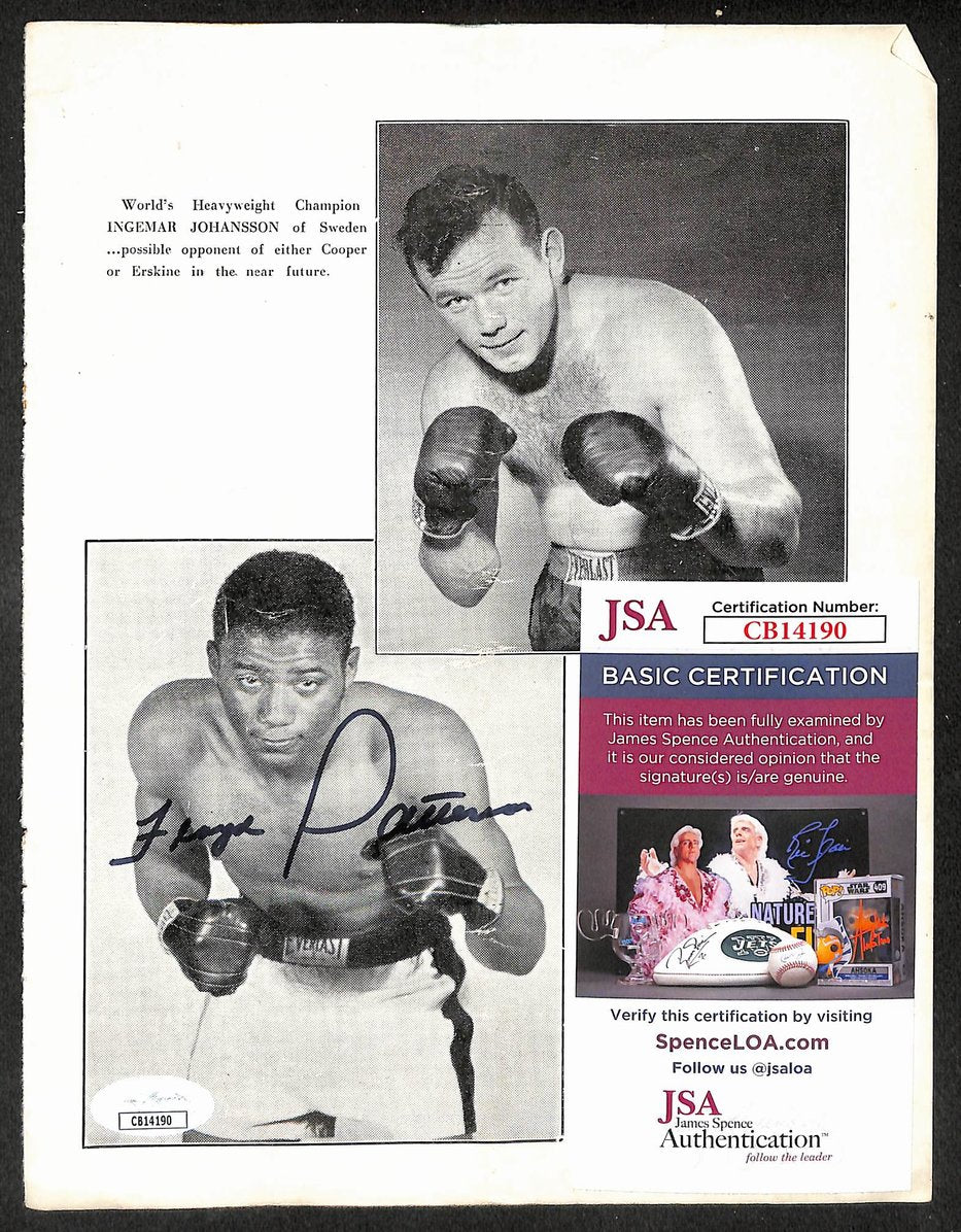 Floyd Patterson Signed/Autographed B&W Magazine Page Boxing JSA 210689