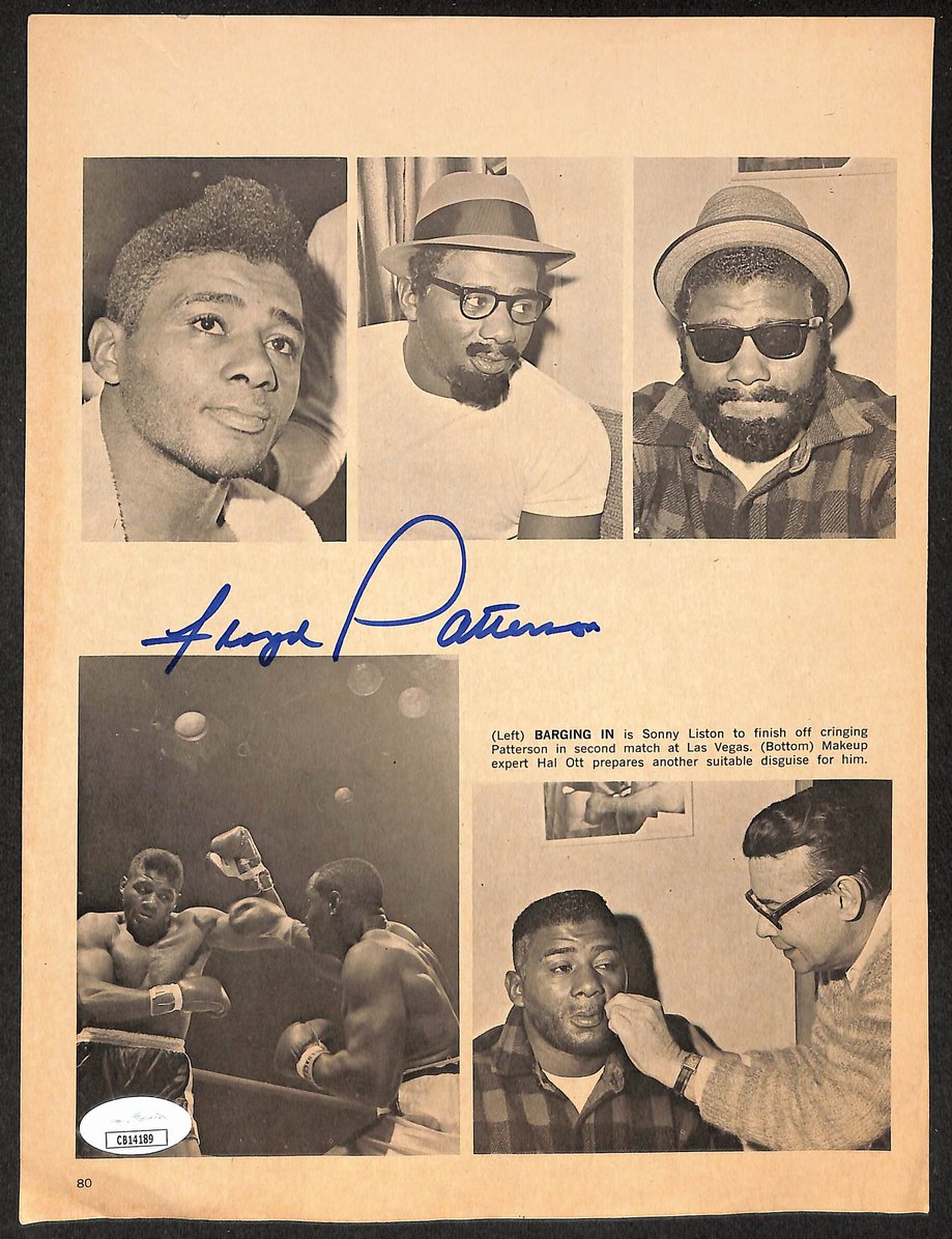 Floyd Patterson Signed/Autographed B&W Magazine Page Boxing JSA 210690