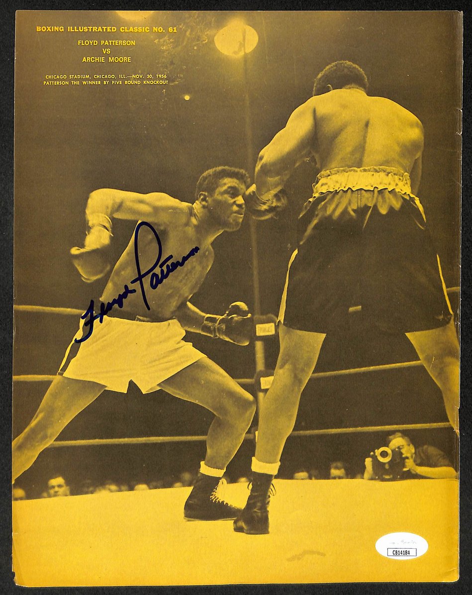 Floyd Patterson Signed/Autographed B&W SI Magazine Page Boxing JSA 210695