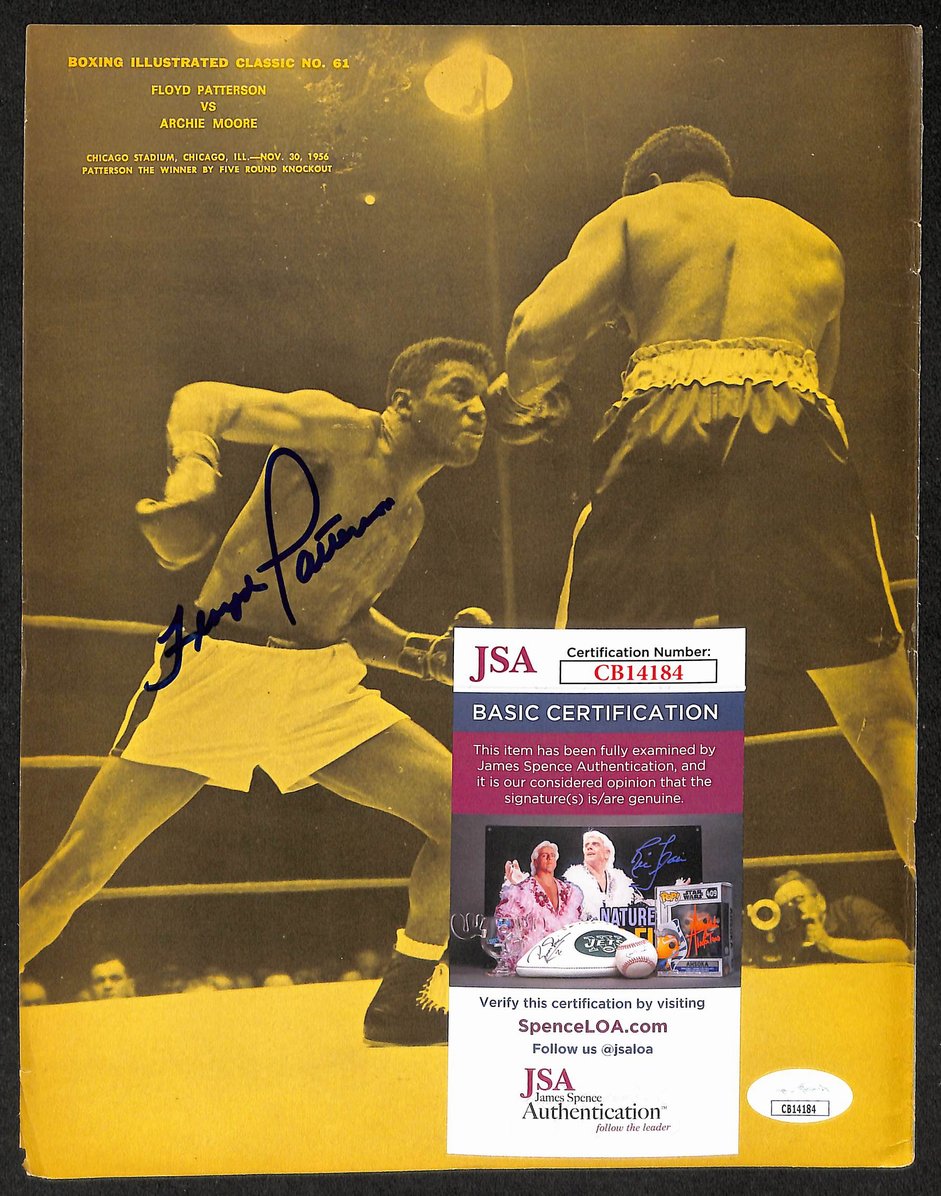Floyd Patterson Signed/Autographed B&W SI Magazine Page Boxing JSA 210695