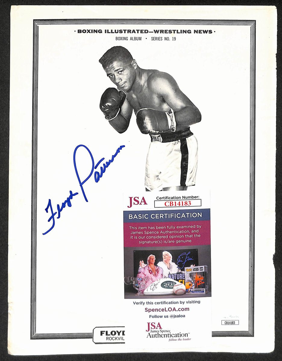 Floyd Patterson Signed/Autographed B&W Magazine Page Boxing JSA 210696