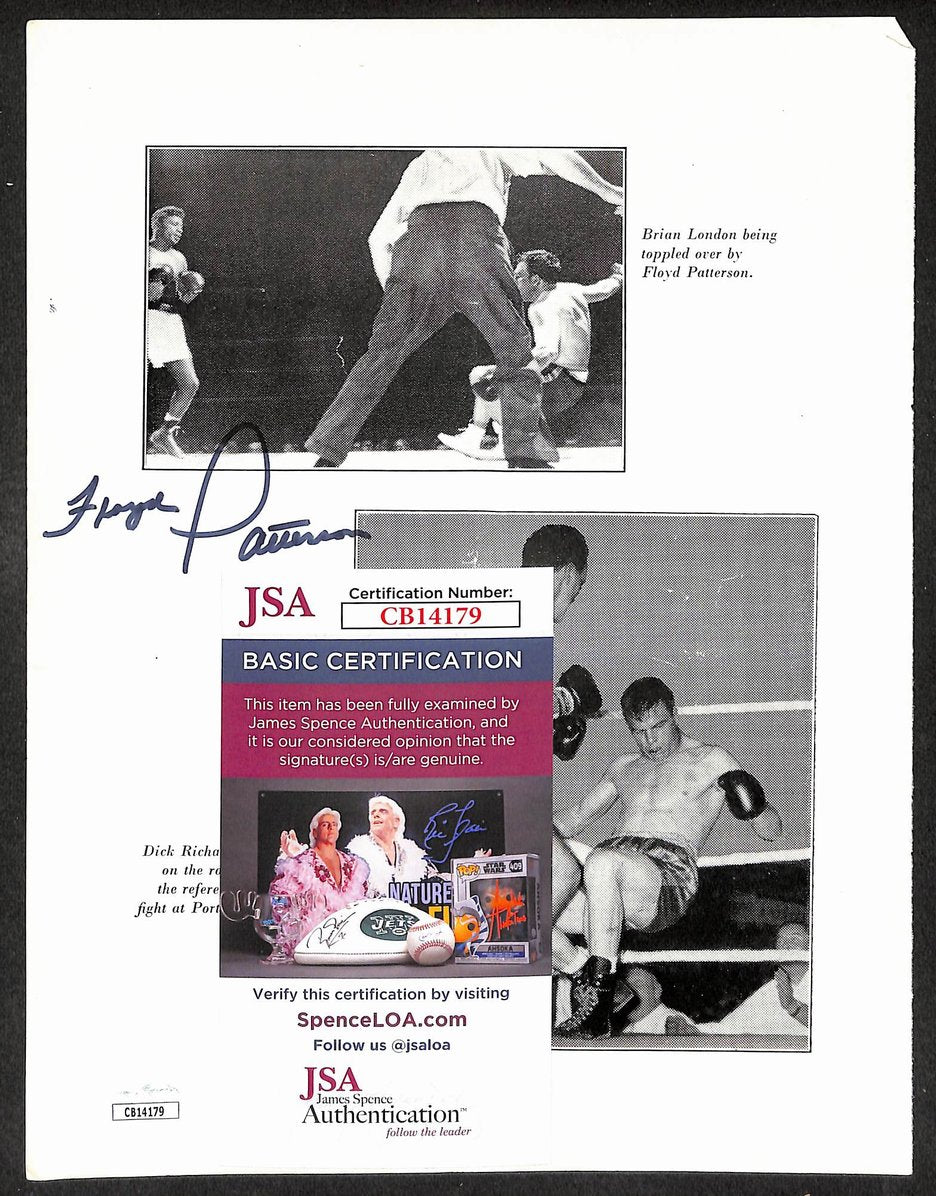 Floyd Patterson Signed/Autographed B&W Magazine Page Boxing JSA 210700