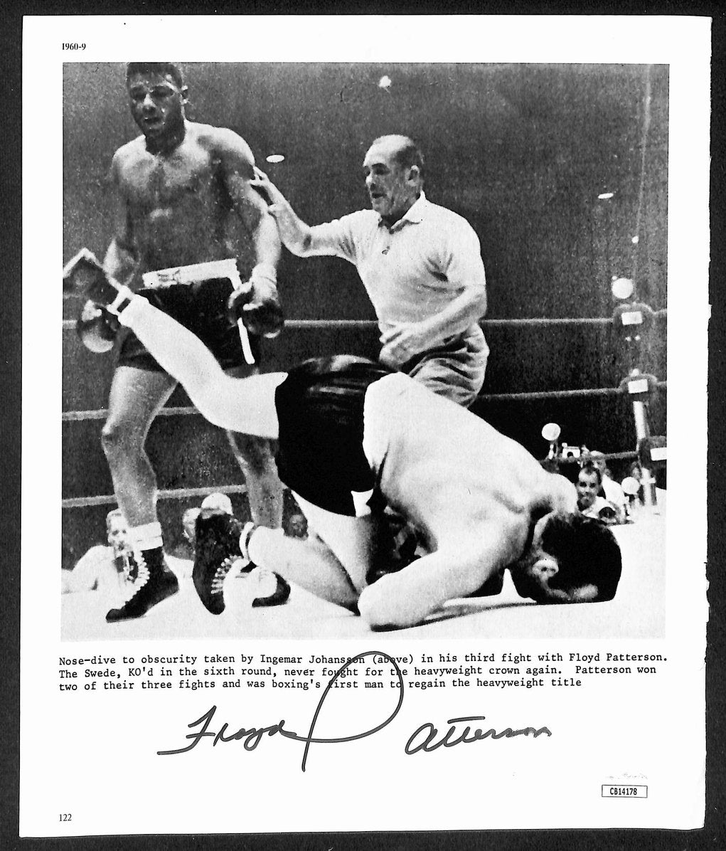 Floyd Patterson Signed/Autographed B&W Magazine Page Boxing JSA 210701