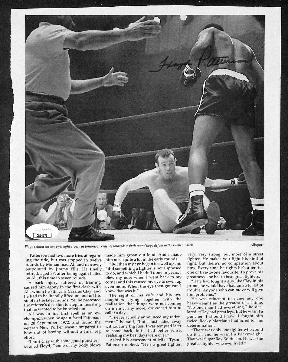Floyd Patterson Signed/Autographed B&W Magazine Page Boxing JSA 210703