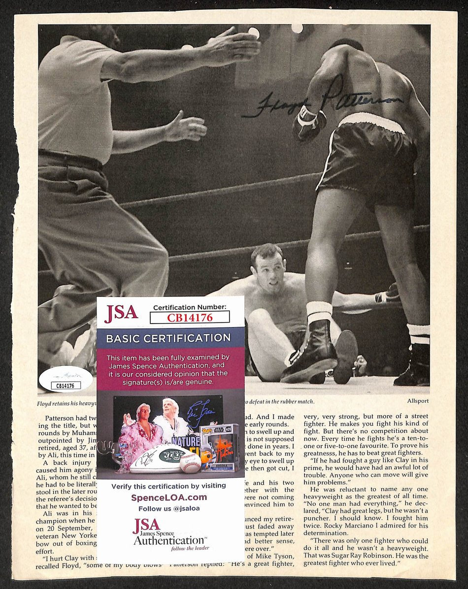 Floyd Patterson Signed/Autographed B&W Magazine Page Boxing JSA 210703