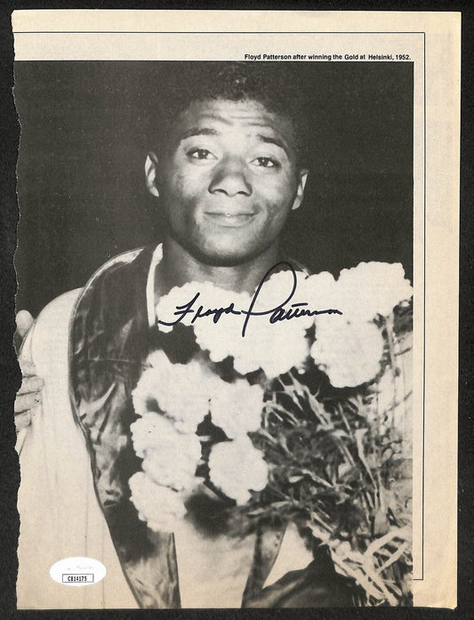 Floyd Patterson Signed/Autographed B&W Magazine Page Boxing JSA 210704