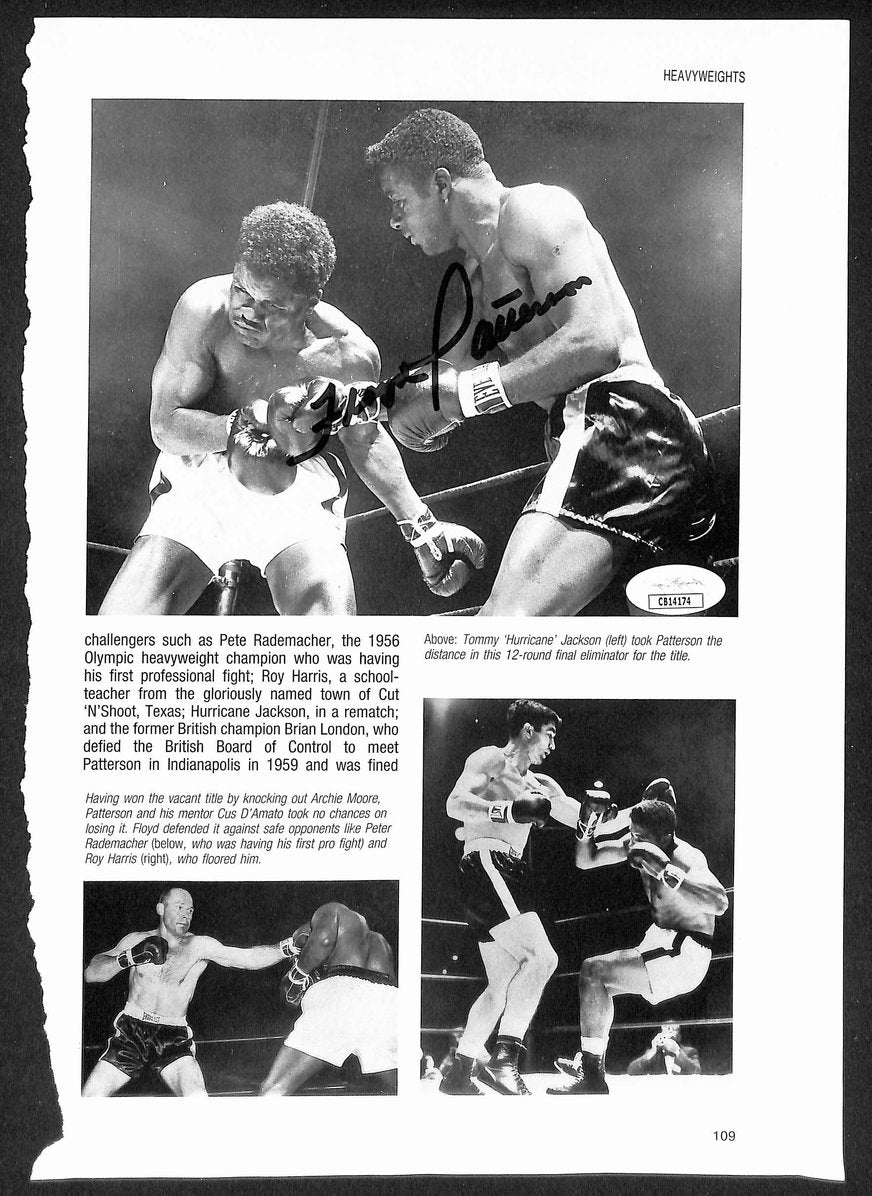 Floyd Patterson Signed/Autographed B&W Magazine Page Boxing JSA 210705
