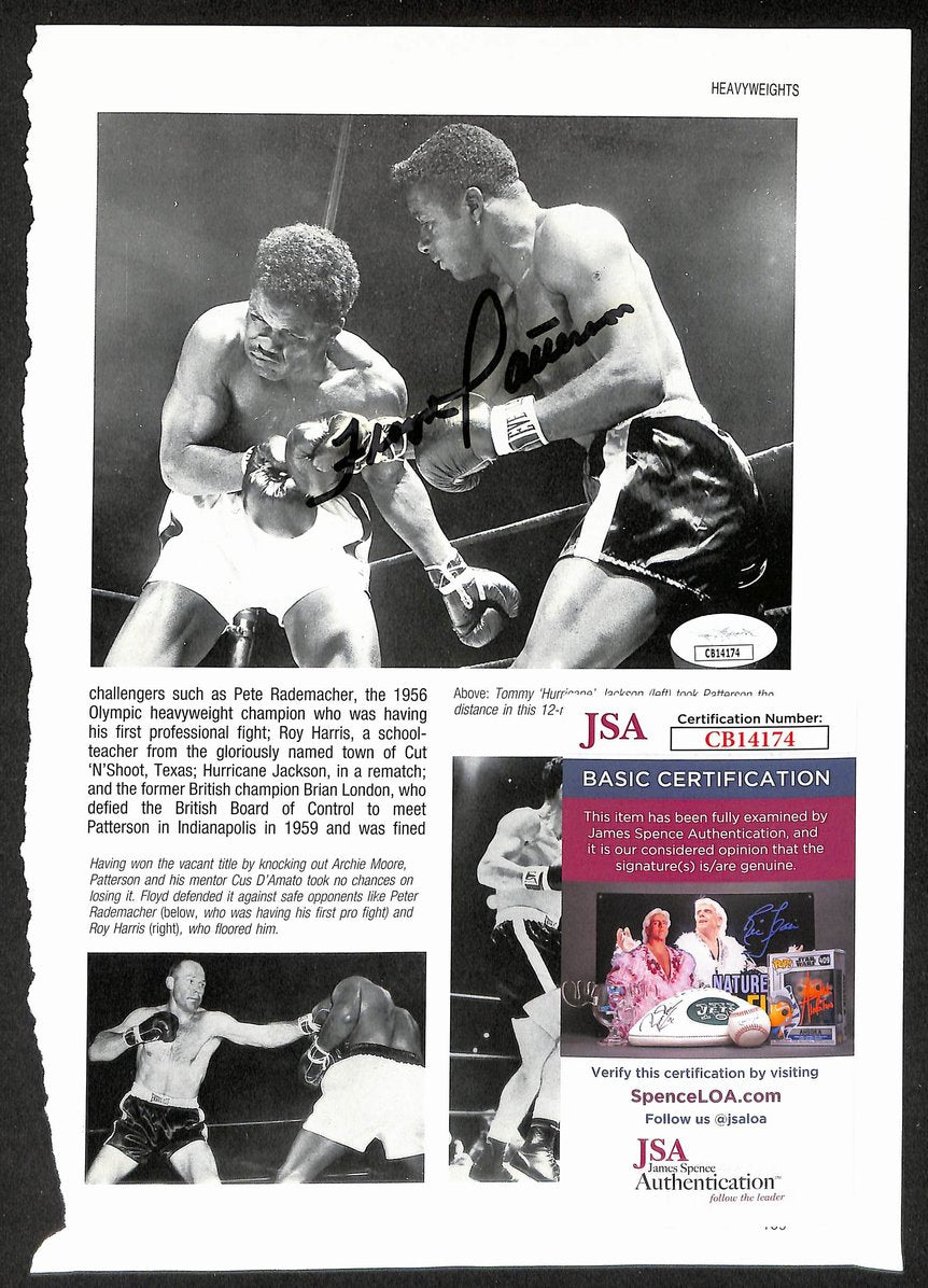 Floyd Patterson Signed/Autographed B&W Magazine Page Boxing JSA 210705