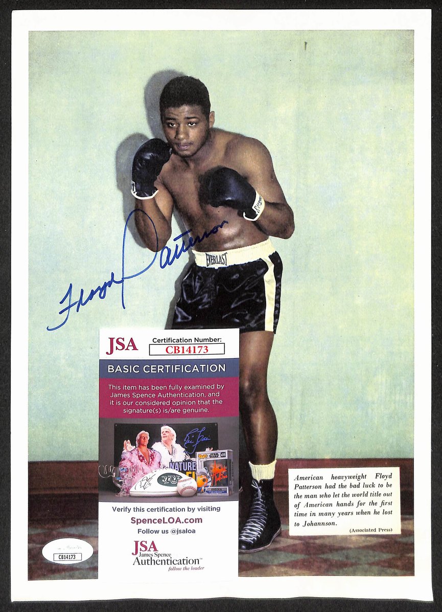 Floyd Patterson Signed/Autographed Color Magazine Page Boxing JSA 210706