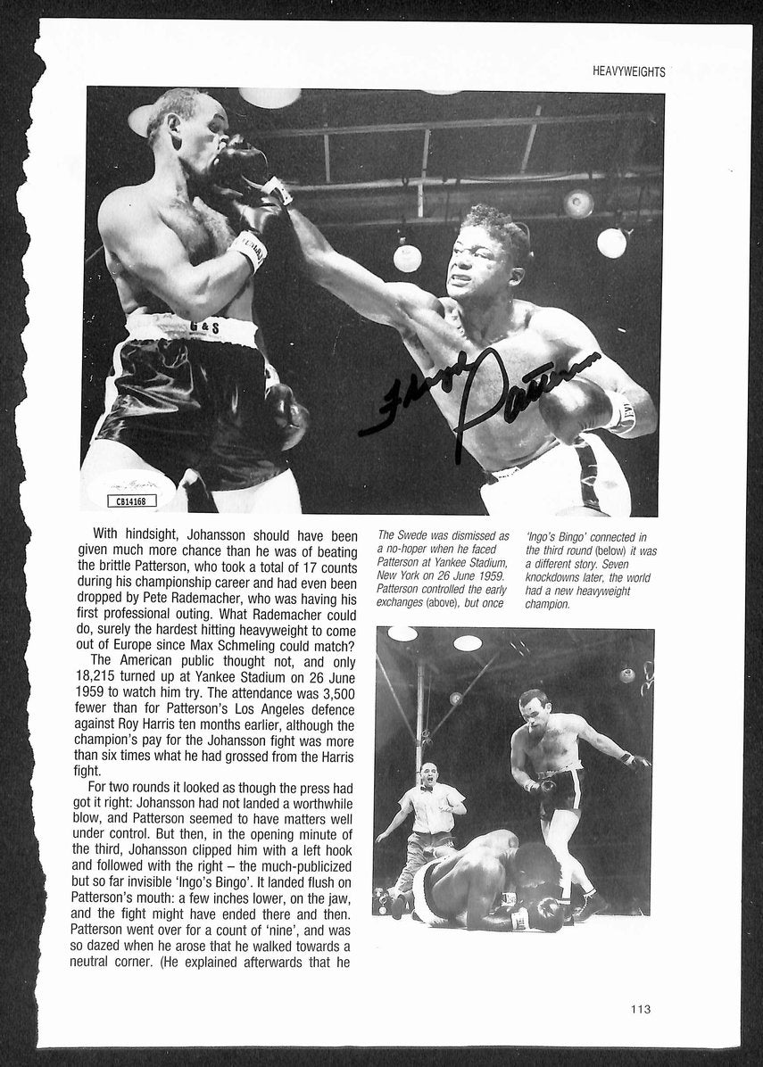 Floyd Patterson Signed/Autographed B&W Magazine Page Boxing JSA 210711