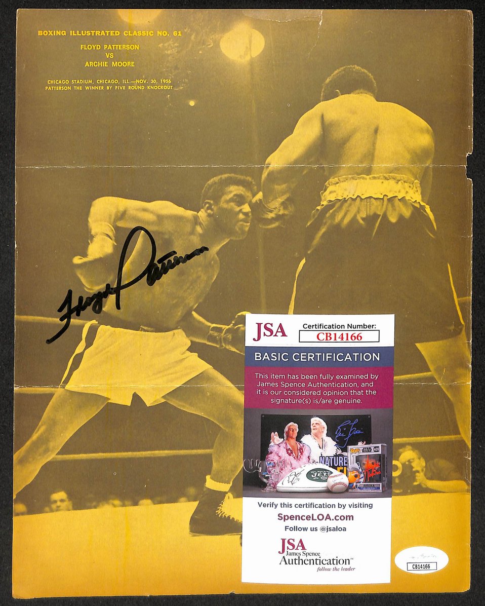 Floyd Patterson Signed/Autographed B&W SI Magazine Page Boxing JSA 210713