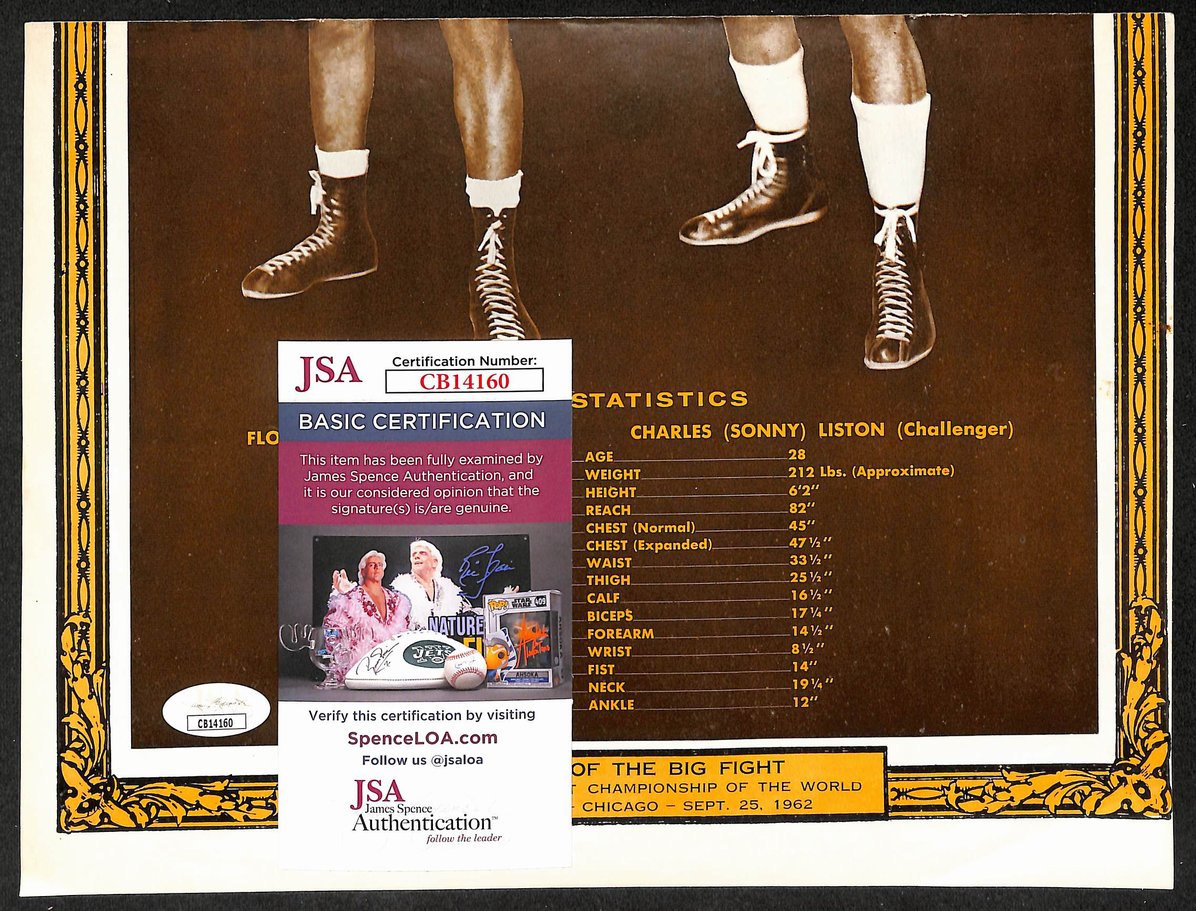 Floyd Patterson Signed/Autographed Color Magazine Page Boxing JSA 210719