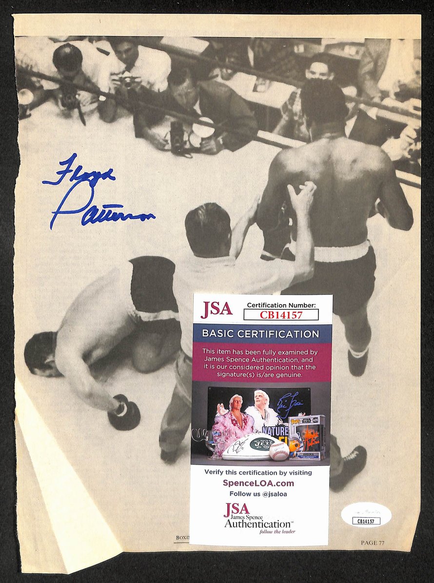 Floyd Patterson Signed/Autographed B&W Magazine Page Boxing JSA 210722