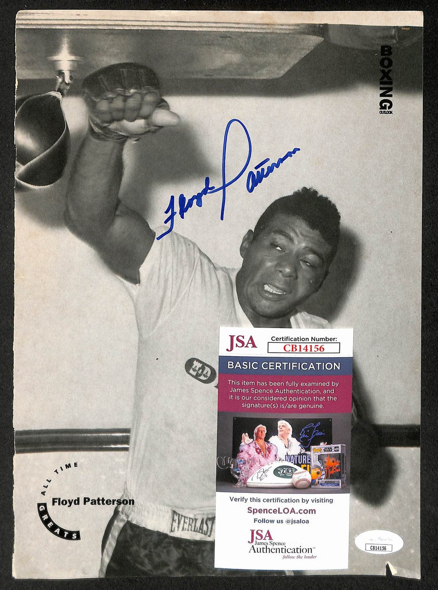 Floyd Patterson Signed/Autographed B&W Magazine Page Boxing JSA 210723