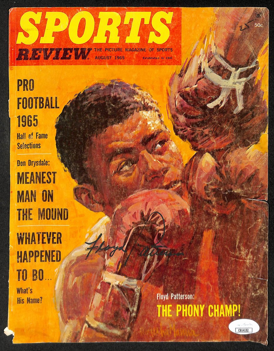 Floyd Patterson Signed/Autographed 1965 Sports Review Cover Boxing JSA 210727