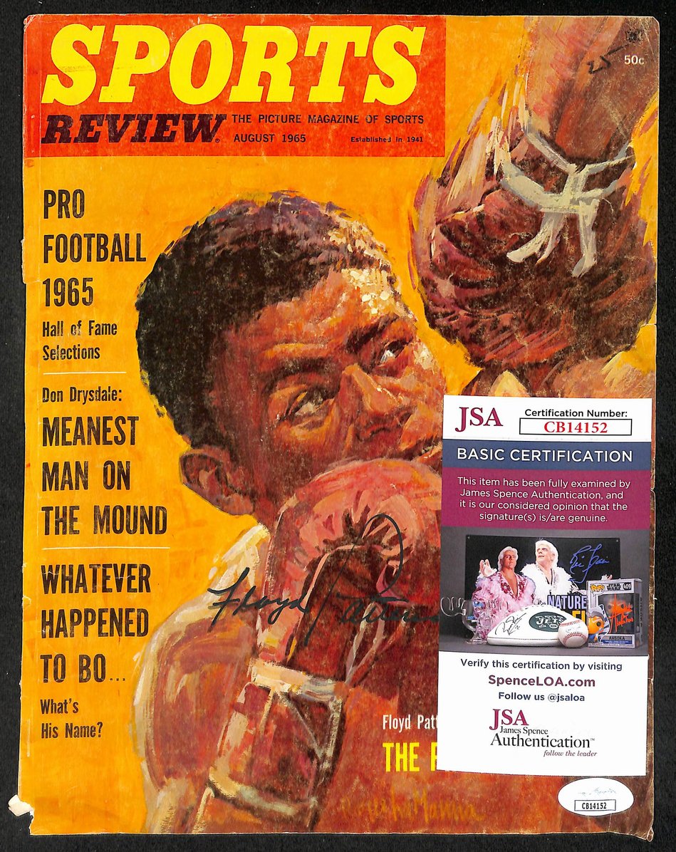 Floyd Patterson Signed/Autographed 1965 Sports Review Cover Boxing JSA 210727