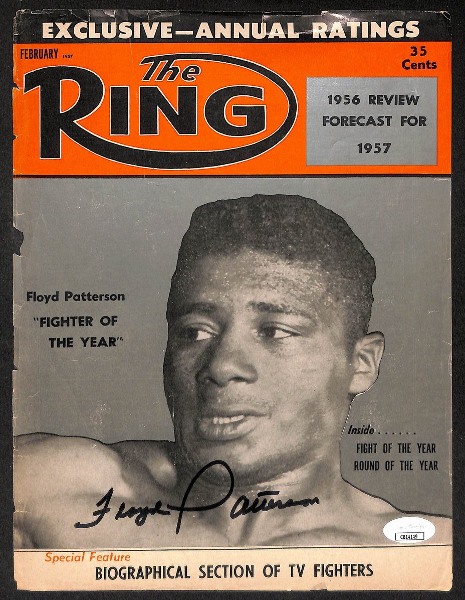 Floyd Patterson Signed/Autographed 1957 The Ring Cover Boxing JSA 210730