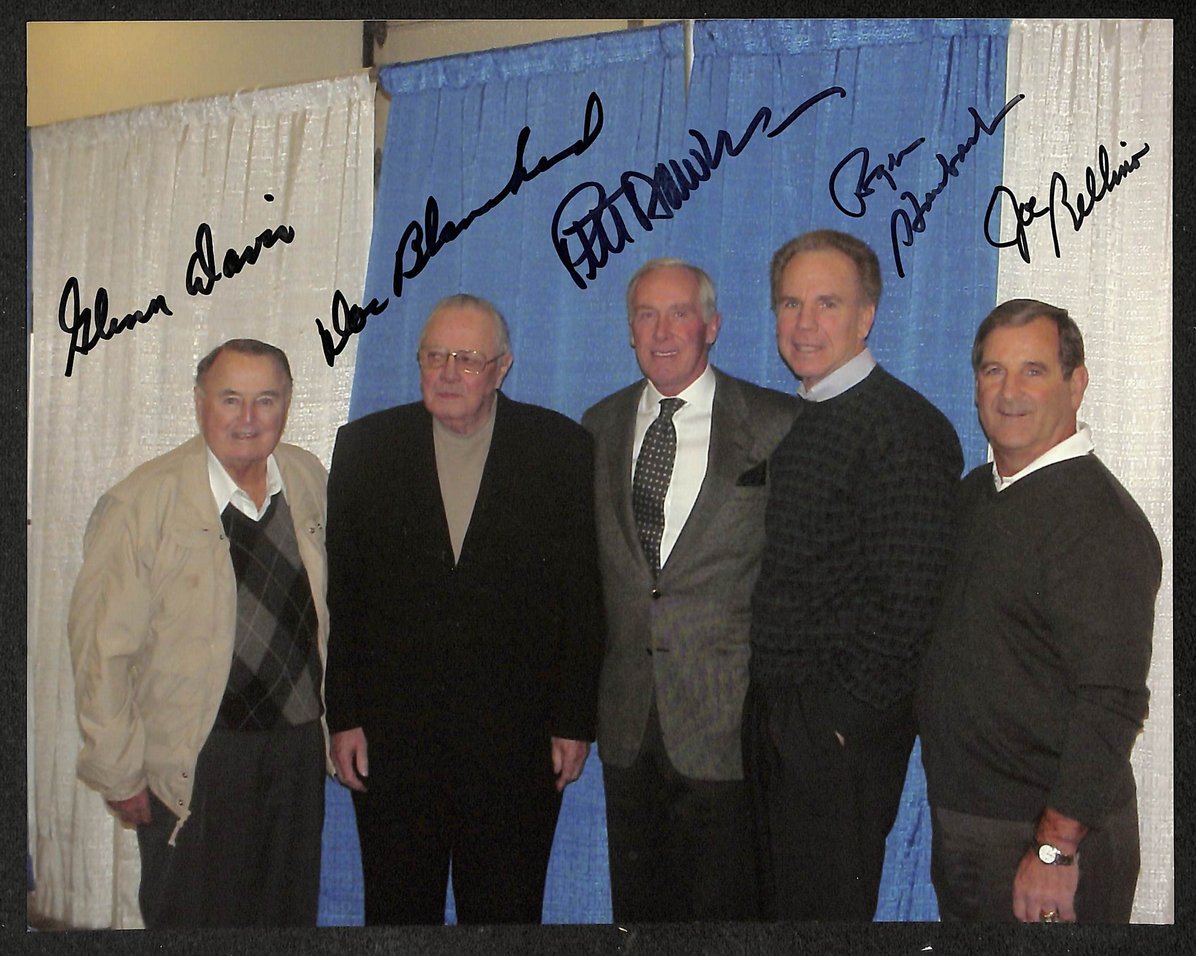 Davis, Blanchard, Dawkins, Bellino & Staubach HOF Signed 8x10 Photo PSA Letter