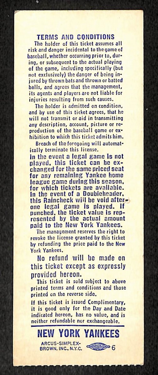 April 15th 1976 New York Yankees New Yankee Stadium Opening Day Ticket Stub 0856