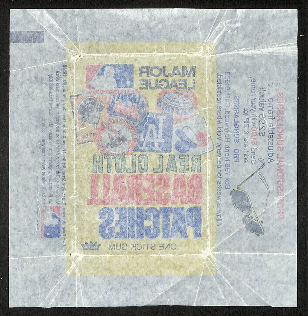 1972 Fleer Real Cloth Baseball Patches MLB Wax Pack Wrapper 210880