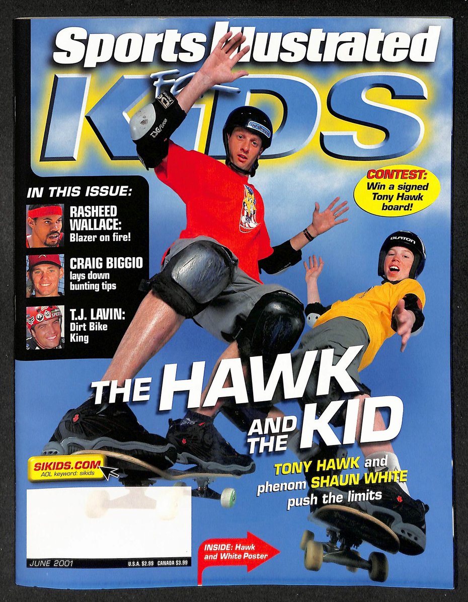 2001 Sports Illustrated Kids Tony Hawk Shawn White w/ Cards Kobe Bryant 211229