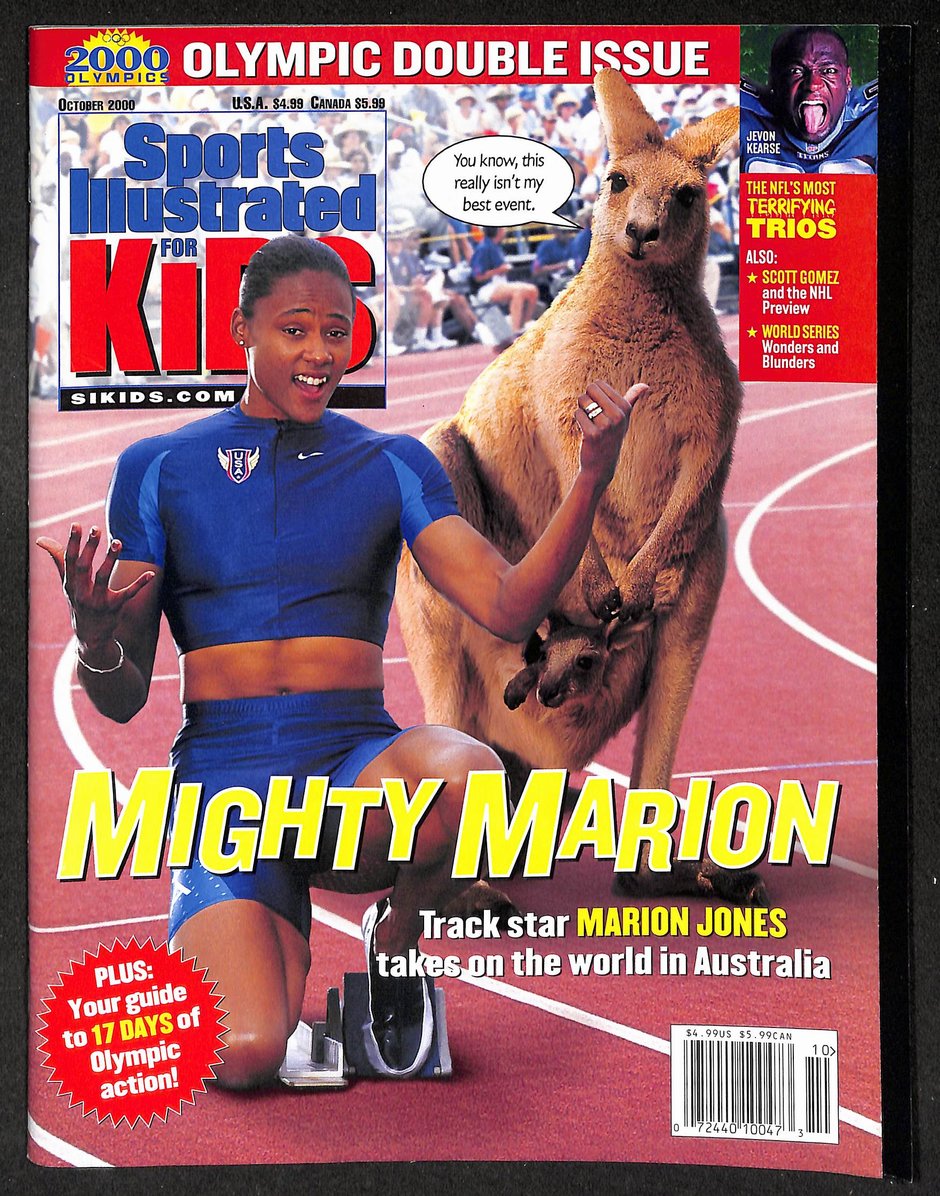2000 Sports Illustrated Kids Marion Jones Cover w/ Cards 211233