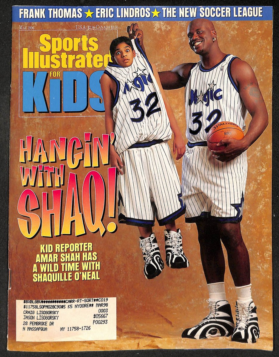 1996 Sports Illustrated Kids Shaquille O'Neal w/ 2 Sets of Cards Magic 211250