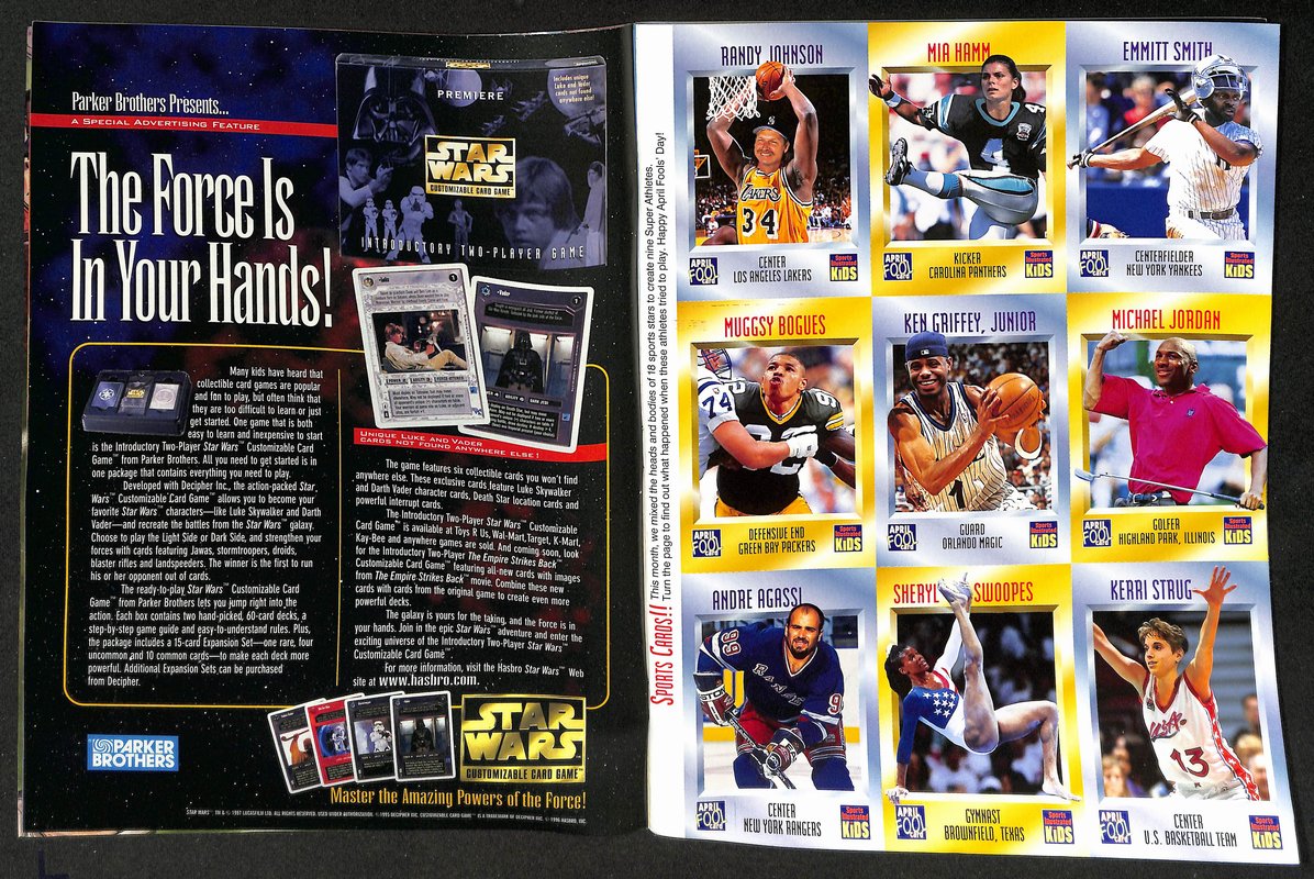 1997 Sports Illustrated Kids Bernie Williams No Label w/ Cards Jordan 211254