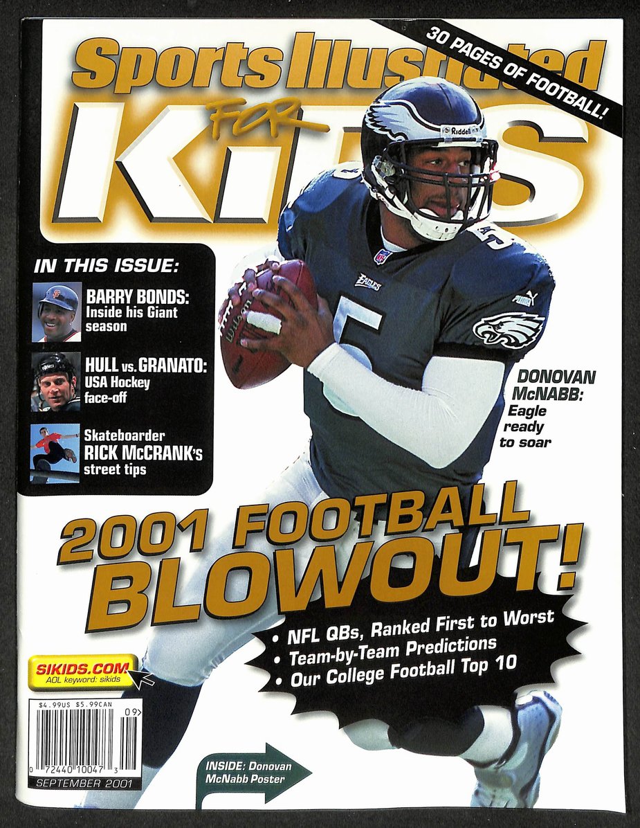 2001 Sports Illustrated Kids Donovan McNabb Newsstand w/ Cards Koston 211255