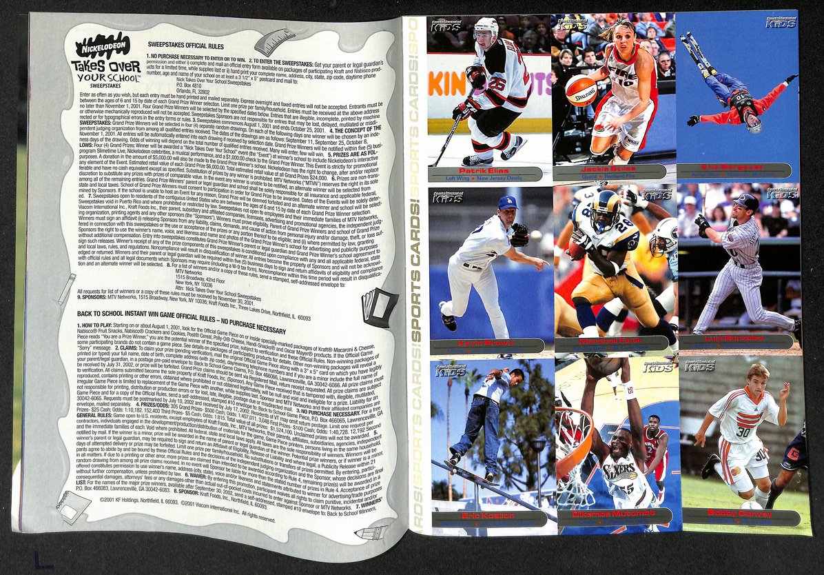 2001 Sports Illustrated Kids Donovan McNabb Newsstand w/ Cards Koston 211255