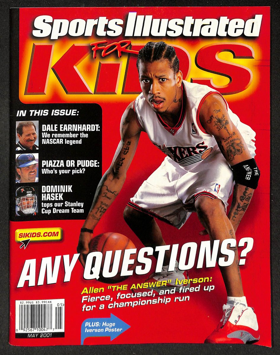 2001 Sports Illustrated Kids Allen Iverson Newsstand w/ Cards Burnquist 211256