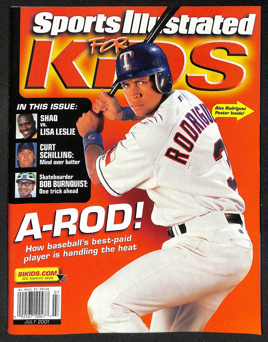 2001 Sports Illustrated Kids Alex Rodriguez Newsstand w/ Cards Malone 211257