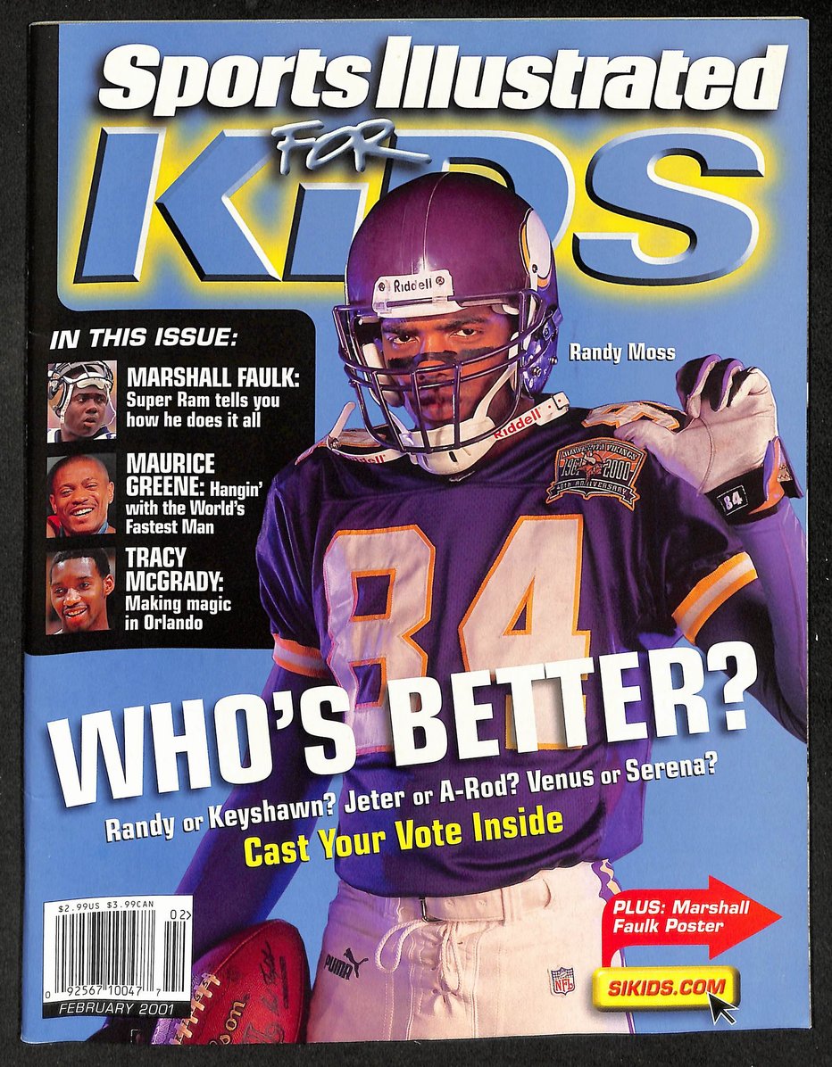 2001 Sports Illustrated Kids Randy Moss Newsstand w/ Cards Hardaway 211258