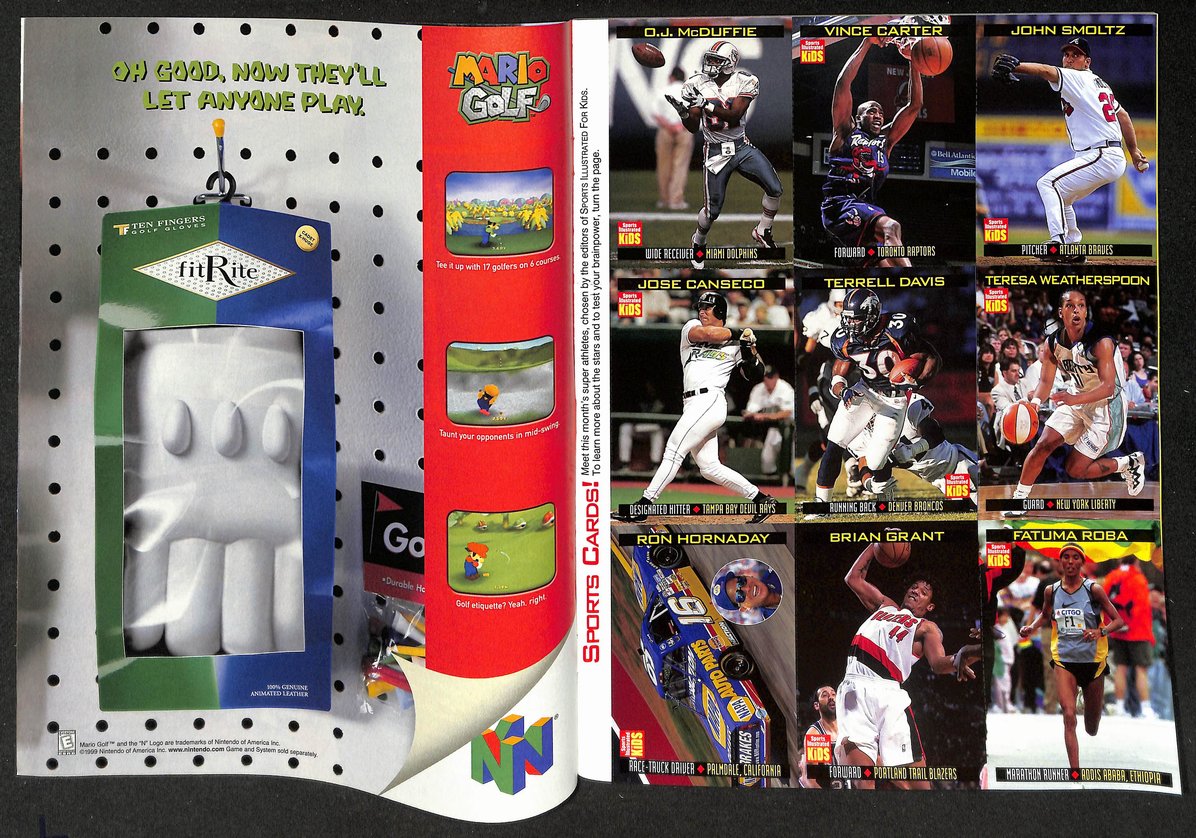 1999 Sports Illustrated Kids Randy Johnson Newsstand w/ Cards Vince Carter 11259