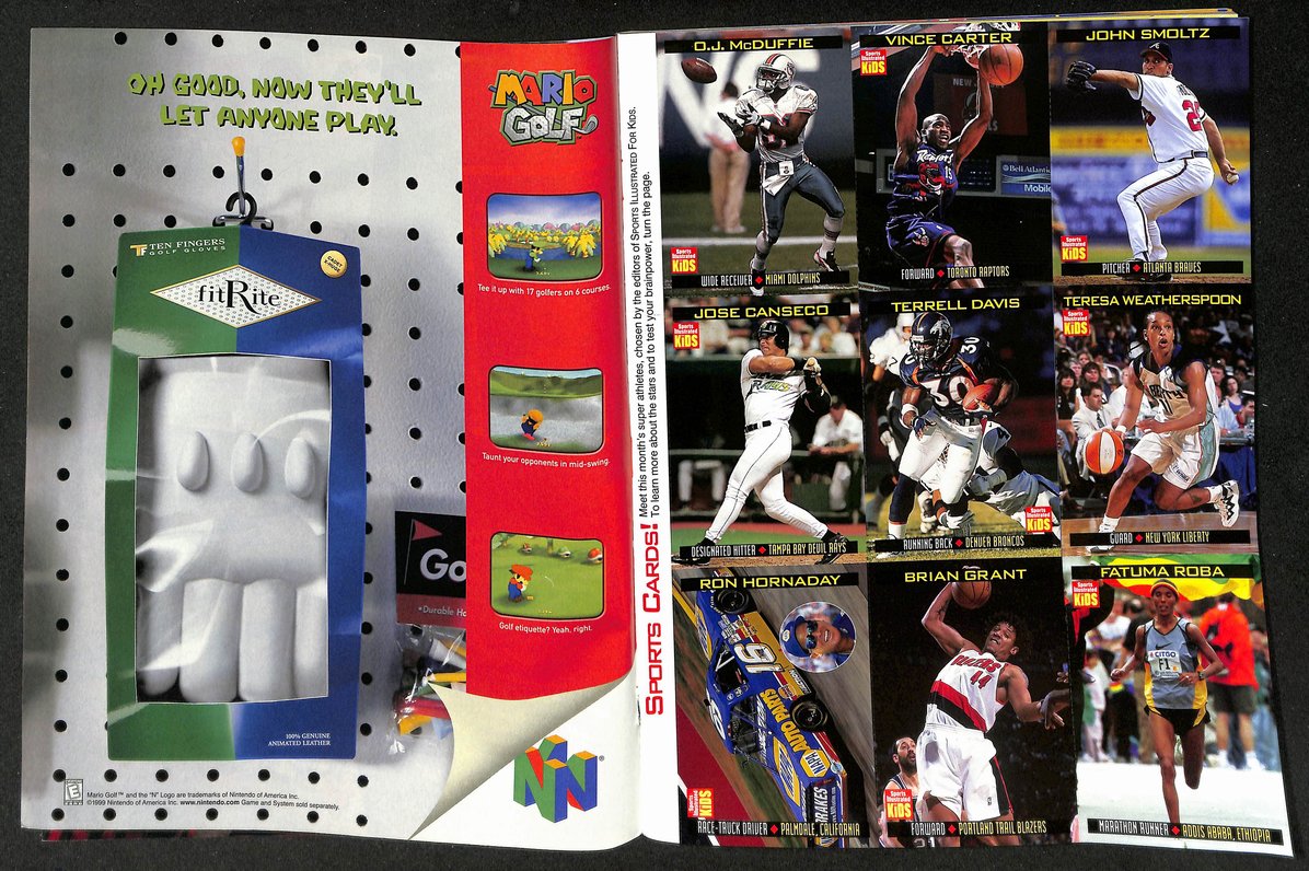 1999 Sports Illustrated Kids Randy Johnson Newsstand w/ Cards Vince Carter 11260