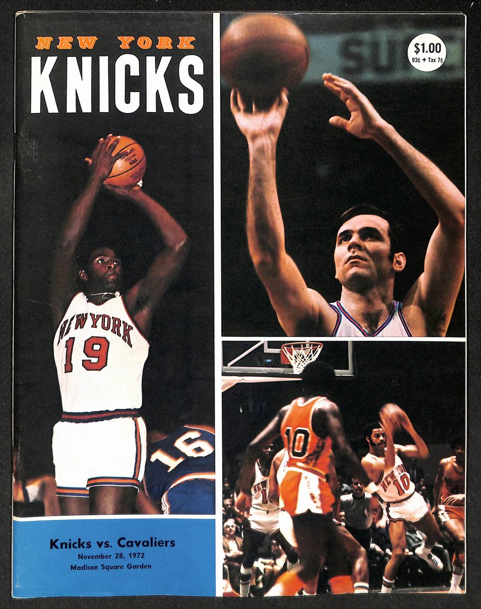 1972 NBA Program Cleveland Cavaliers vs NY Knicks Red Holtzman/Frazier 210905