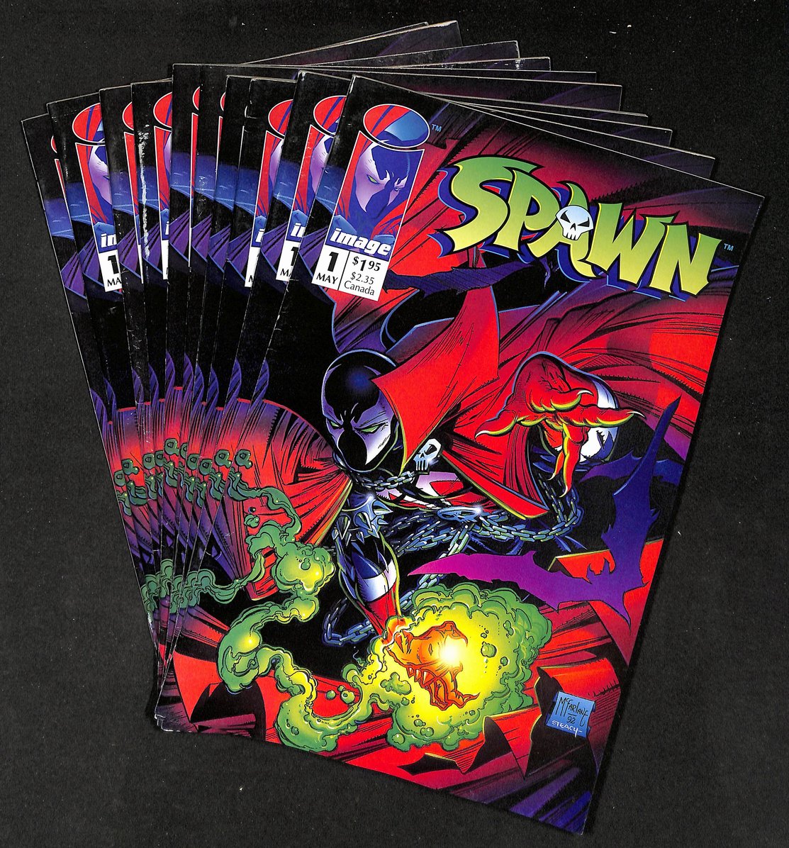 Lot of 10 Spawn #1 (1992) First Issue Todd McFarlane Comic Books 210906