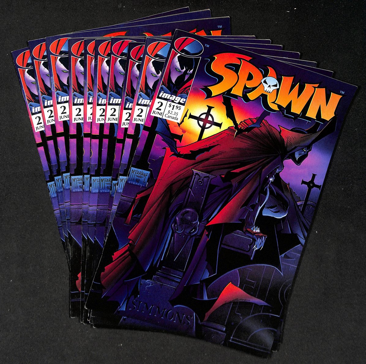 Lot of 10 Spawn #2 (1992) 1st APP of Violator Todd McFarlane Comic Books 210907