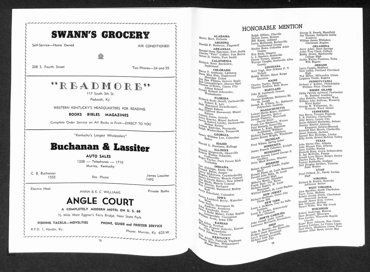 1955 North/South Basketball Cage Classic Program Rare 210908