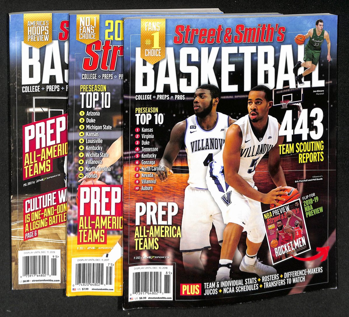 Lot of 6 Sporting News 2014-2019 College Basketball Yearbooks Embid 210917