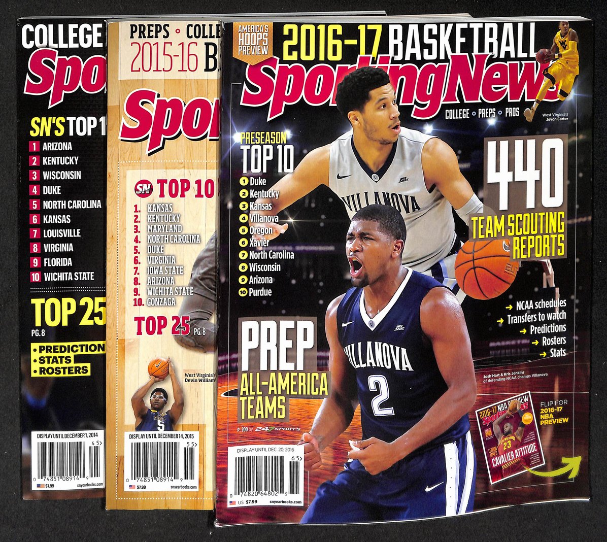 Lot of 6 Sporting News 2014-2019 College Basketball Yearbooks Embid 210917