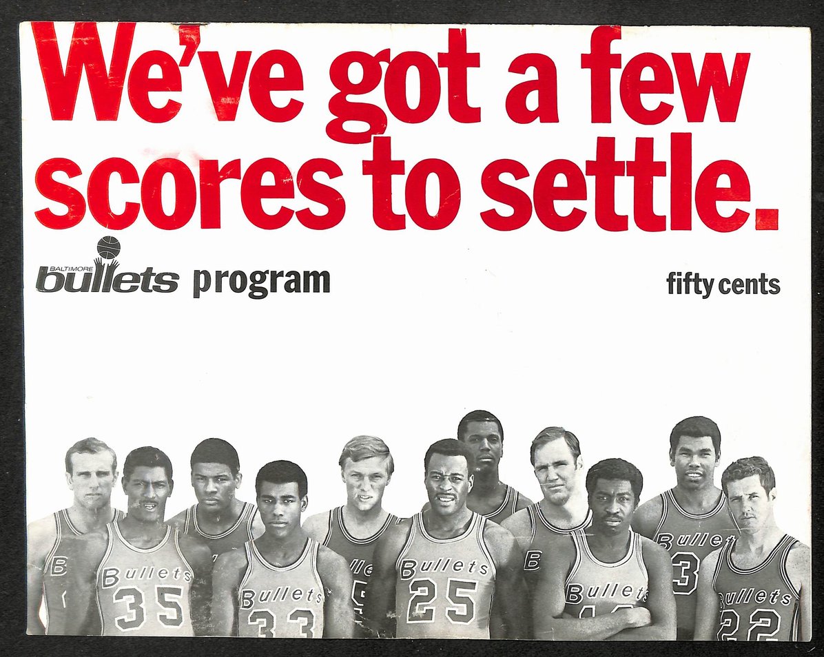 1968-69 Baltimore Bullets vs San Francisco Warriors Unscored NBA Program  210919