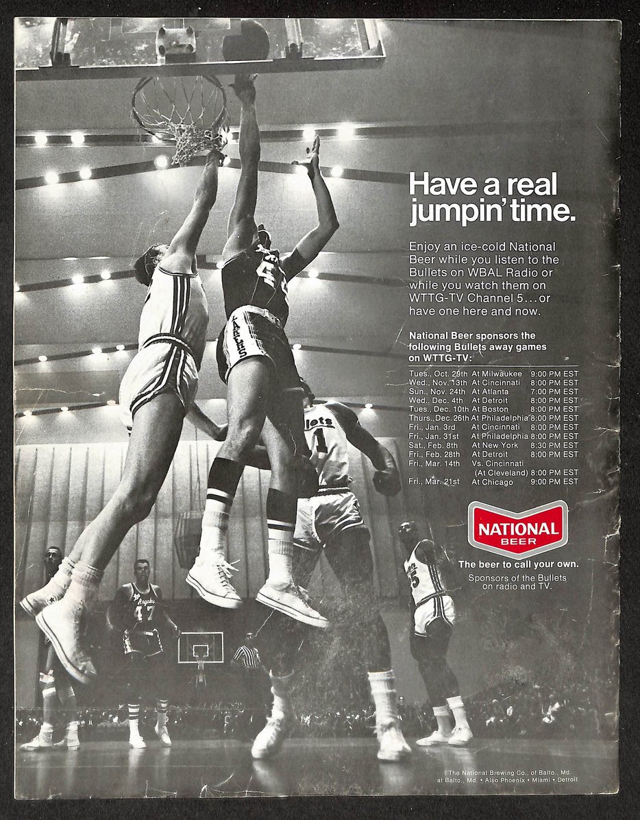 1968-69 Baltimore Bullets vs San Francisco Warriors Unscored NBA Program  210919