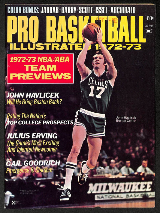 1972-73 Pro Basketball Illustrated Magazine John Havlicek HOF Cover Clean 210922