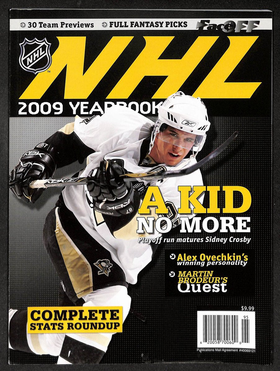 2009 NHL Official Yearbook Magazine Sidney Crosby Penguins Cover 210926